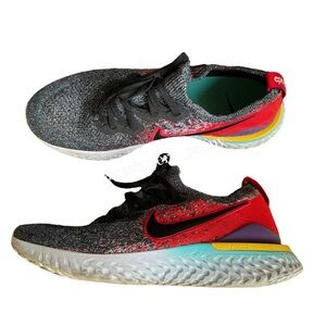 Nike Men's Epic React Flyknit 2 Sneakers Black University Red BQ8928-007 Size 12